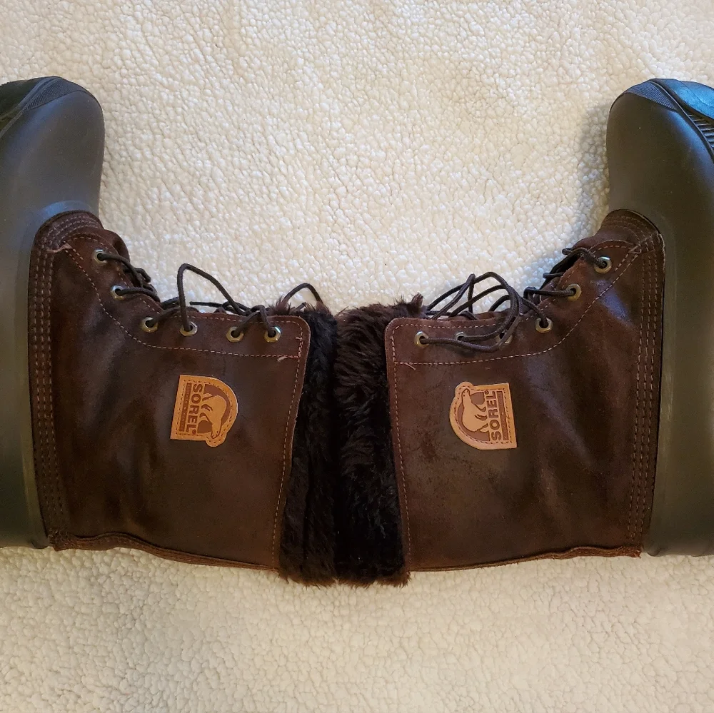 SOREL Men's Caribou Waterproof Winter Boots size 13. Dark brown. - Picture 5 of 8